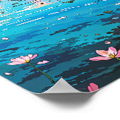 Bauminsel - farbenfrohe NaturIllustration Poster (Ecke)