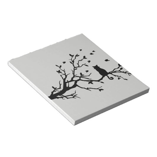 Baumkatze - Silhouette Notizblock (angewinkelt)