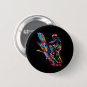 Baumkletterer Arborist Popart - Uni-Erwachsene, Ku Button (Vorne & Hinten)