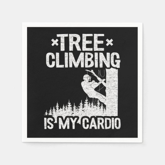 Baumklettern ist mein Cardio Funny Arborist Gesche Serviette (Vorderseite)