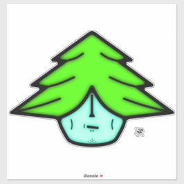 Baumkrieger (Cartoon wie Gesicht) v1 Aufkleber