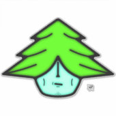 Baumkrieger (Cartoon wie Gesicht) v1 Aufkleber (Vorderseite)