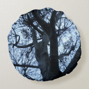 Baumkronen-Silhouette Rundes Kissen