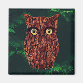 Baumkroneneule rustikal immergrün braun magnet (Vorne)