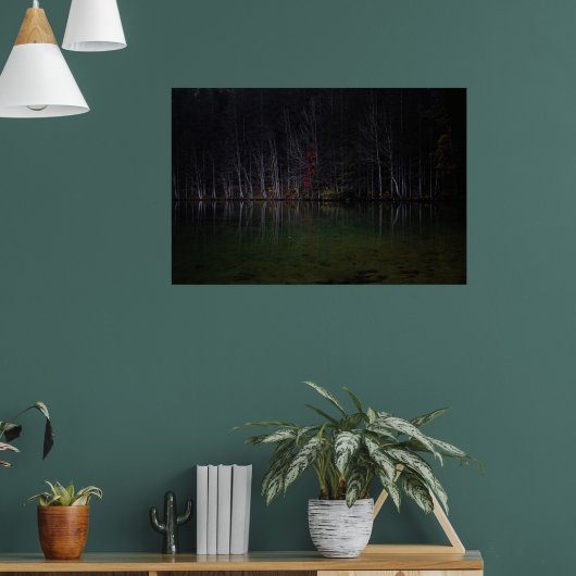 Baumlandschaft am See Poster (Wohnzimmer 1)