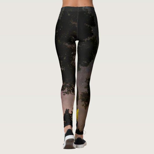 Baumlandschaft mit Milchstraße Leggings (Rückseite)