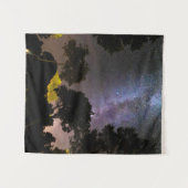 Baumlandschaft mit Milchstraße Wandteppich (Vorderseite (Horizontal))