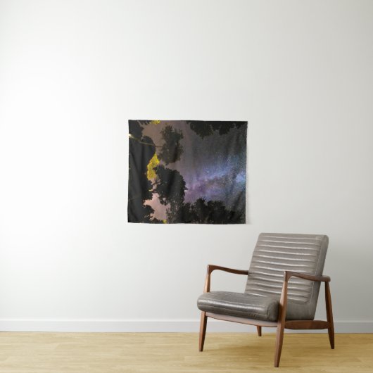 Baumlandschaft mit Milchstraße Wandteppich (Beispiel (Horizontal))