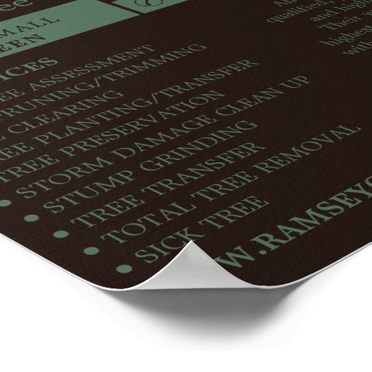 Baumlogo - Baumchirurg - Arborist Poster (Ecke)