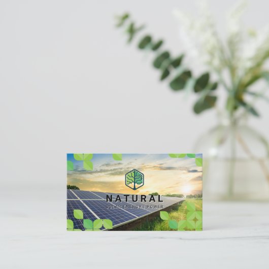 Baumlogo | BLÄTTER | Solarpaneel Visitenkarte (Stehend Vorderseite)