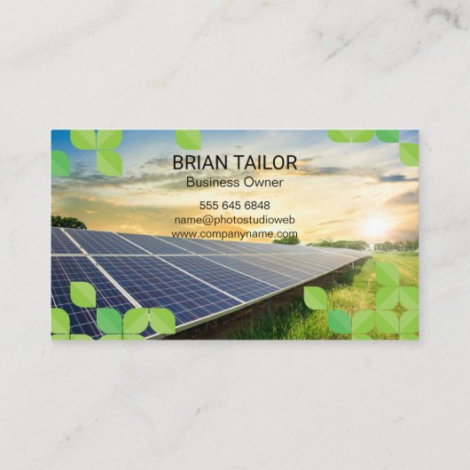 Baumlogo | BLÄTTER | Solarpaneel Visitenkarte (Rückseite)