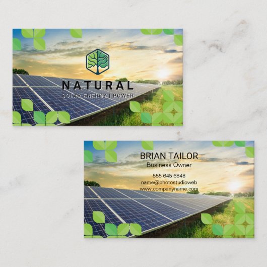 Baumlogo | BLÄTTER | Solarpaneel Visitenkarte (Vorne/Hinten)