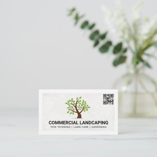 Baumlogo | QR-Code Visitenkarte (Stehend Vorderseite)