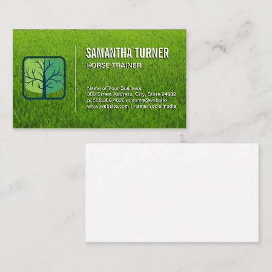 Baumlogo | Rasen Visitenkarte (Vorne/Hinten)