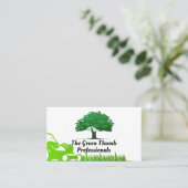 Baumlogo | Rasenmäher und Gras Visitenkarte (Stehend Vorderseite)