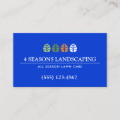 Baumlogo und Rasenservice Landscaping Blue Visitenkarte (Vorderseite)