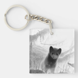 Baummarder Gruseliges Waldtier Geschenk Gothic Schlüsselanhänger