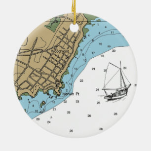 Baummont CT Nautical Chart Keramik Ornament