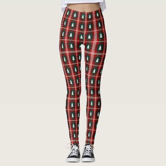 Baummuster Kariert Leggings (Vorderseite)