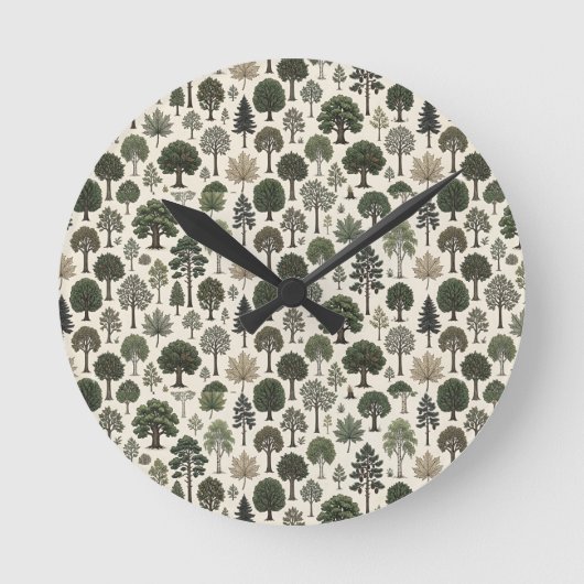 Baummuster Runde Wanduhr (Vorderseite)