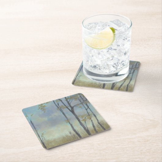 Baumnähte Weizengras I Rechteckiger Pappuntersetzer (Vor Ort)