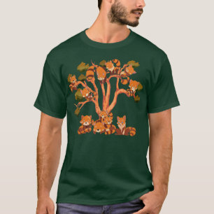 Baumnatur Niedliches Chinesisches Tier Rotes Panda T-Shirt