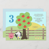 Baumnummer der Landtiere Geburtstagspartei Foto Einladung (Vorne/Hinten)