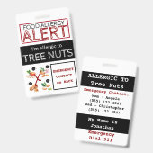 BaumNut Food Allergy Alert Label Ausweis (Vorder- & Rückseite)