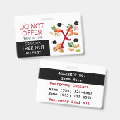 BaumNut Food Allergy Alert Label Ausweis (Vorder- & Rückseite)