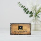 Baumöbel Monogramm Vintag Gerahmt Visitenkarte (Stehend Vorderseite)