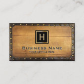 Baumöbel Monogramm Vintag Gerahmt Visitenkarte (Vorderseite)