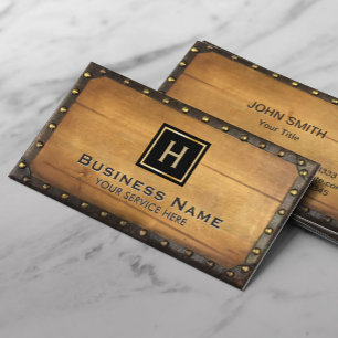 Baumöbel Monogramm Vintag Gerahmt Visitenkarte