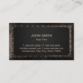 Baumongram aus Gerahmtem Dunkelleder Visitenkarte (Rückseite)