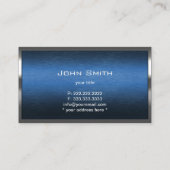 Baumongram, Blue Metal Border Visitenkarte (Rückseite)