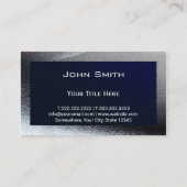 Baumongram, Blue Metal Border Visitenkarte (Rückseite)