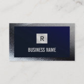 Baumongram, Blue Metal Border Visitenkarte (Vorderseite)