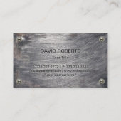 Baumongram Steel Logo Grunge Metal Visitenkarte (Rückseite)