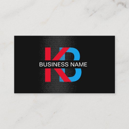 Baumongramm Blau und Rot Visitenkarte (Vorderseite)