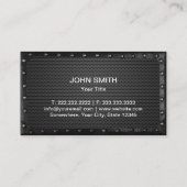 Baumongramm Dunkles Metall Gerahmt modern Visitenkarte (Rückseite)