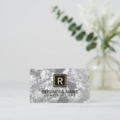 Baumongramm Elegante Marmor Moderne Visitenkarte (Stehend Vorderseite)