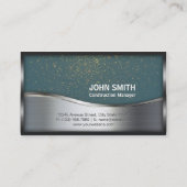 Baumongramm LOGO Silver Metal Türkis Visitenkarte (Rückseite)