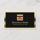 Baumonogramm Gold Gerahmt Beruflich Visitenkarte (Vorderseite)