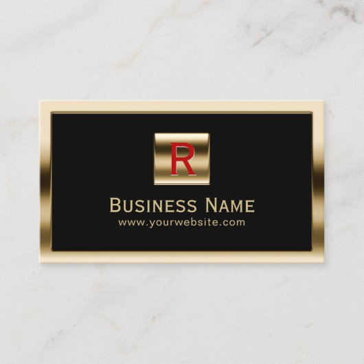 Baumonogramm Gold Gerahmt Beruflich Visitenkarte (Vorderseite)