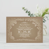 Baumpaar rustikale Vintage Hochzeit Einladungen (Stehend Vorderseite)