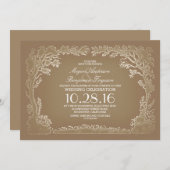 Baumpaar rustikale Vintage Hochzeit Einladungen (Vorne/Hinten)