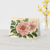 Baumpäonie Vintage-Notizkarte Karte (Gelbe Blume)
