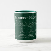 Baumpfleger Nachthimmel Grün 15 oz. Tasse (Zentrum)