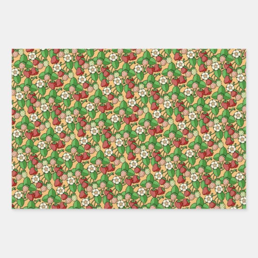 Baumplanpapier für Erdbeeren Geschenkpapier Set (Vorderseite 3)