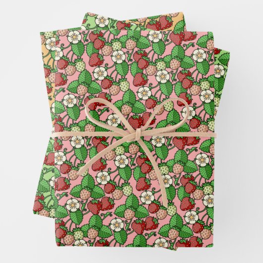 Baumplanpapier für Erdbeeren Geschenkpapier Set (Beispiel)