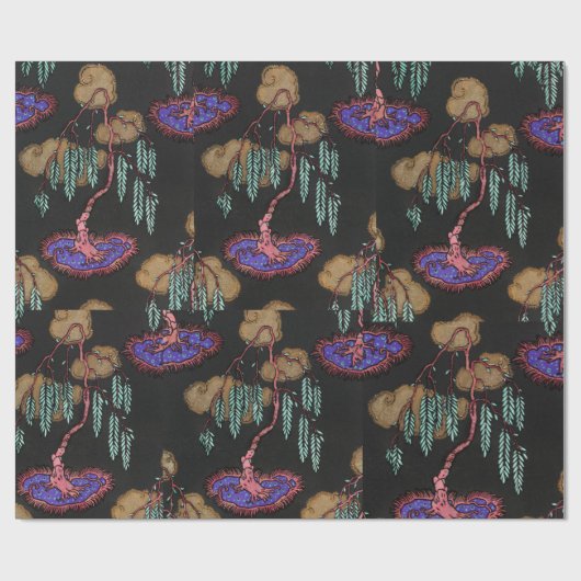 Baumpochormuster orientalischer Stil Samarkande Geschenkpapier (Flach)